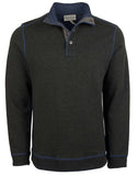 Tommy Bahama Erkek Fliprider Snap Mock Çift Taraflı Sweatshirt Siyah Hthr Küçük