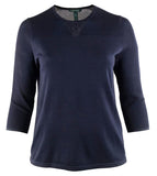 LAUREN RALPH LAUREN Women's Plus Size Mesh Sleeve Crewneck Sweater