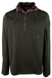 Men's Hooded Quarter Zip Pullover-BLK-X-Large
