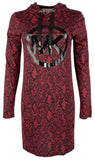 Michael Kors Women's Printed Hooded Dress X-Small Crimson