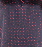 Active Women's Plus Size Polka Dot Print Top Blouse 1X Navy Multi
