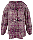 Ralph Lauren Women's Plus Size Printed Cold Shoulder Blouse Top