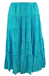 Lauren Ralph Lauren Women's Plus Size Striped Tiered Skirt 1X