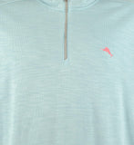 Tommy Bahama Erkek Büyük ve Uzun Tobago Koyu Yarım Fermuarlı Sweatshirt Sütlü Mavi 4XB
