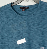 Customer Return Michael Kors Men's Cotton Blend Crew Long Sleeve Shirt Washed Teal XL