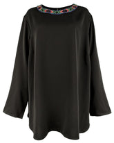 Ralph Lauren Women's Plus Size Beaded Neck Georgette Blouse