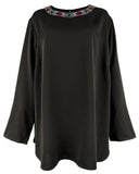 Ralph Lauren Women's Plus Size Beaded Neck Georgette Blouse