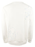 POLO RALPH LAUREN Men's Logo Tie-Dye-Print Long Sleeve Fleece Sweatshirt Wht X-Large