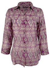Lauren Ralph Lauren Women's Ikat Printed Button Down Blouse Top-M-Medium
