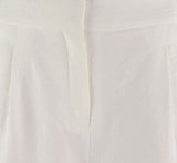 Vince Camuto Women's Plus Size Rumple Twill Mid Rise Pocketed Short Ivory