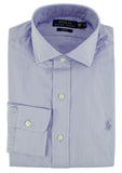 Polo RALPH LAUREN Men's Slim Fit Hairline Stripe Dress Shirt BluW 18" (46cm)