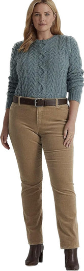 Lauren Ralph Mid-Rise Corduroy Stretch Pant 20W Truffle