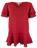 Michael Kors Women's Ruffle Rhinestone Top RW XS