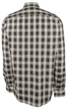 Michael Kors Men's Slim Fit Plaid Print Long Sleeves Shirt BLK Large