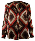 Ralph Lauren Long Sleeve Geo Print Silk Shirt M L