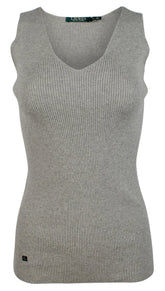 Women's V-Neck Sleeveless Sweater Top GH XX-Large Grey Heather