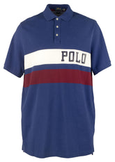 Polo Ralph Lauren Men's Classic Fit Two Striped Mesh Polo Shirts Blue XXL