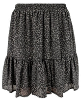 Michael Kors Women's Leopard Print Georgette Ruffled Mini Skirt MGry X-Small