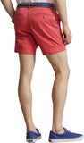 Men's Stretch Straight Fit 6 Inch Flat Front Chino Shorts Red 42