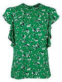 Lauren Ralph Lauren Women's Petite Floral Georgette Ruffle Sleeve Top GM PM