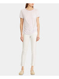 Lauren Ralph Lauren Womens Daharlyn Striped Side Tie T-Shirt White L