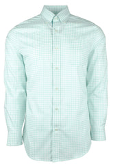 Men's Plaid Button Down Long Sleeve Shirt M Small Mint