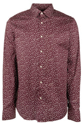 Michael Kors Men's Slim Fit Printed Long Sleeves Shirt C X Large