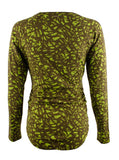 Michael Kors Women's Long Sleeve Shirred Crackle Print Top