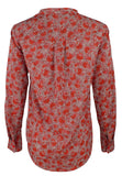 Michael Kors Women's Floral Print Pebble Crepe Zip Pocket Top S S