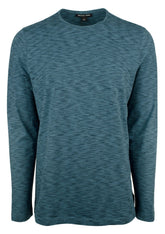 Customer Return Michael Kors Men's Cotton Blend Crew Long Sleeve Shirt Washed Teal Medium
