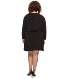 Michael Kors Tweed Haberdashery Print Georgette Cold Shoulder Midi Dress