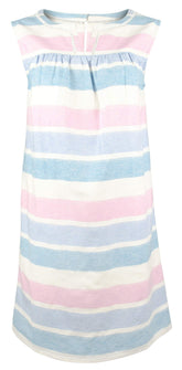Women's Cora Striped Line Sleeveless Shift Dress Pink - Blue