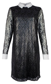 Michael Kors Women's Floral Metallic Lace Shift Shirt Dress