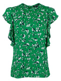 Lauren Ralph Lauren Women's Plus Floral Georgette Ruffle Sleeve Top-GM-1X