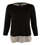 LAUREN RALPH LAUREN Petite Women's Contrast Layered Crewneck Sweater