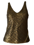 Ralph Lauren Women's Metallic Gold V Neck Tank Top 6P