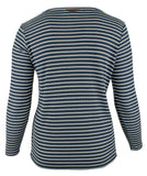 Michael Kors Women's Plus Cutout Lace Up Ribbed Striped Top