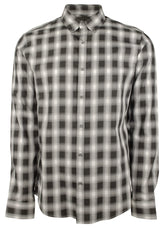 Michael Kors Men's Slim Fit Plaid Print Long Sleeves Shirt BLK Large
