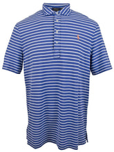 Men's Feather Weight Mesh Classic Fit Striped Polo Shirt-LB-S Light Blue White
