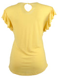 Lauren Ralph Lauren Plus Women's Linen Blend Flutter Sleeve Blouse Top