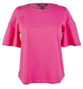 Ralph Lauren Women's Cutout Jersey Top Pink Medium