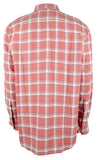 Southern Tide Men's Hemp Blend Headland Bayfront Plaid Sport Shirt Large Mineral Red