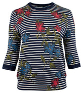 Lauren Ralph Lauren Women's Plus Striped Floral Print Top NM 1X