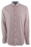 Michael Kors Men's Gingham Slim Fit Long Sleeve Shirt WRd Small Winter Red