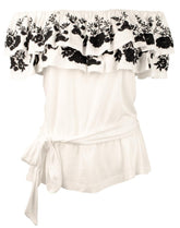 Lauren Ralph Lauren Women's Embroidered Jersey Off The Shoulder Blouse Top