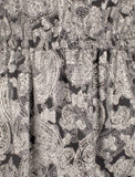 Michael Kors Women's Plus Size Foil Paisley Long Sleeve Flounce Dress