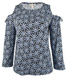 Michael Kors Women's Plus Jewel Print Cold Shoulder Top CB OX