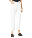 Eileen Fisher High-Waisted Straight Ankle Jeans in Garment Dyed Organic...