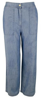 Michael Kors Women's Plus Size Chambray Lightweight Wide Leg Pants 2X