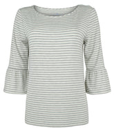 Southern Tide Women's Tide Ruffle Sleeve Stripe Knit Top HG XSmall